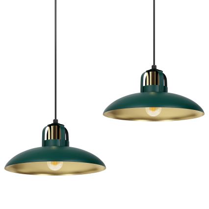 Люстра на тросе FELIX 2xE27/60W/230V зеленая