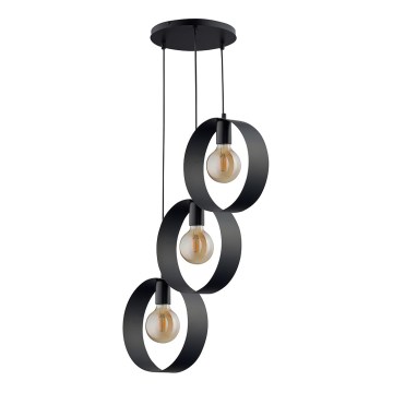 Люстра на тросе HAPPY 3xE27/60W/230V черная