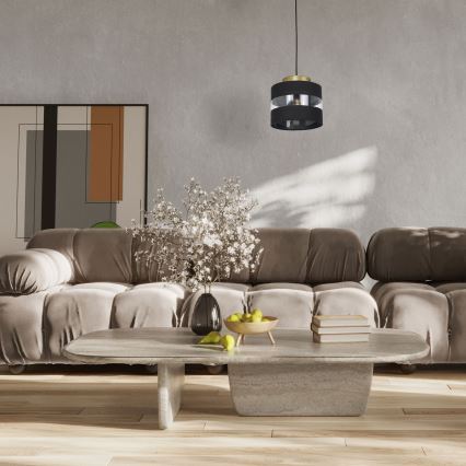 Люстра на тросе HAVARD 1xE27/60W/230V черная/латунь