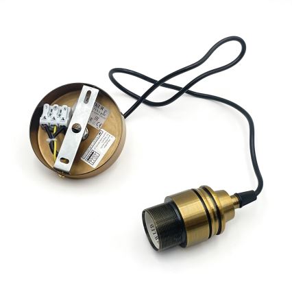 Люстра на тросе HECTOR 1xE27/15W/230V белый/латунь диам. 30 см