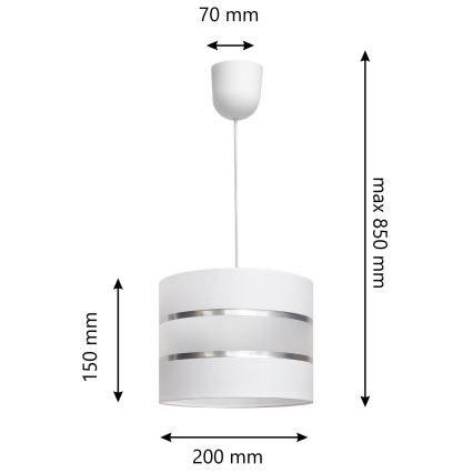 Люстра на тросе HELEN 1xE27/15W/230V белая