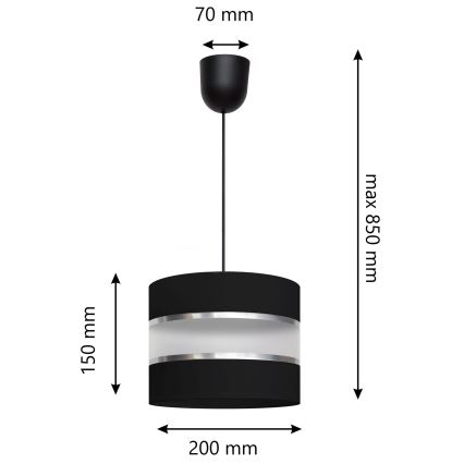Люстра на тросе HELEN 1xE27/15W/230V черная