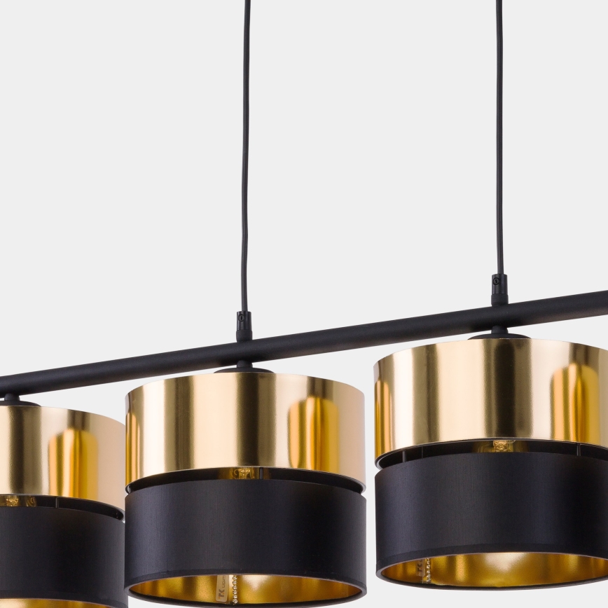 Люстра на тросе HILTON 4xE27/15W/230V латунь/черная