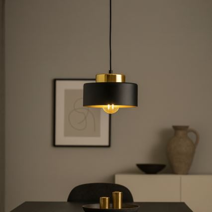 Люстра на тросе IGNIA 1xE27/60W/230V чёрный/золотой