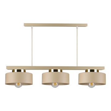 Люстра на тросе IGNIA 3xE27/60W/230V бежевый/золотой