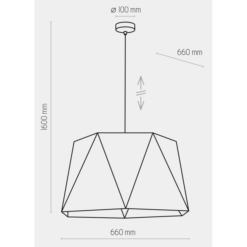 Люстра на тросе IVO 1xE27/25W/230V черная/золотая