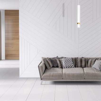 Люстра на тросе JOKER 1xGU10/25W/230V белая/золотая