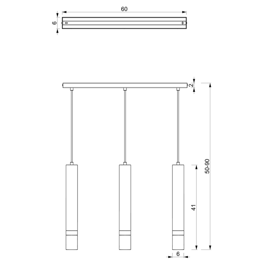 Люстра на тросе JOKER 3xGU10/25W/230V синяя