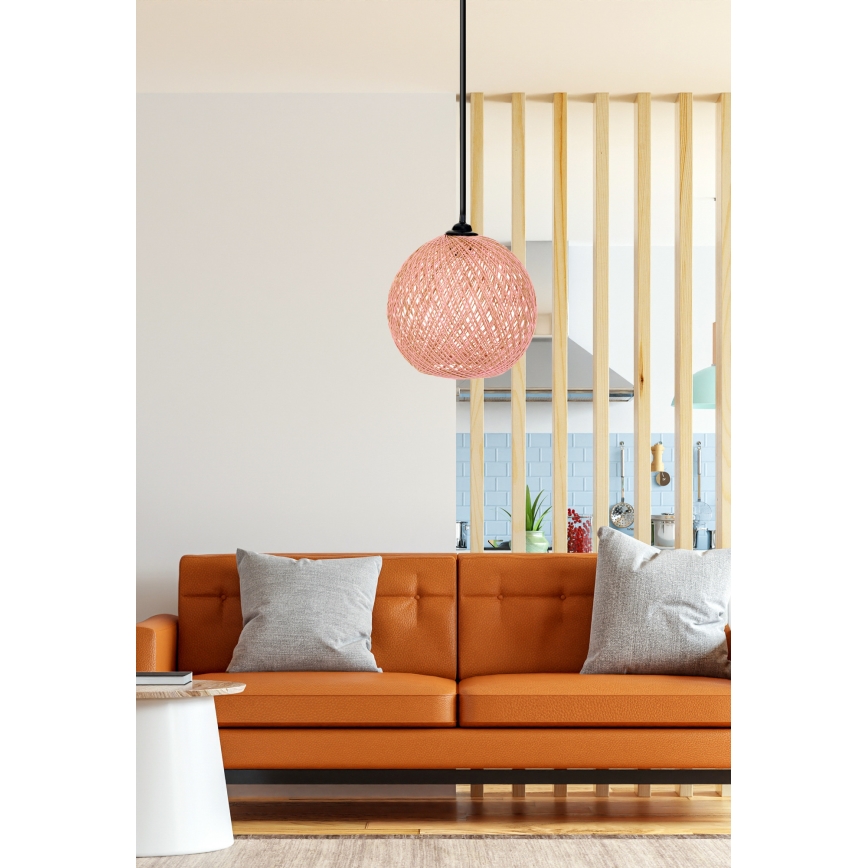Люстра на тросе JUTE 1xE27/60W/230V розовая