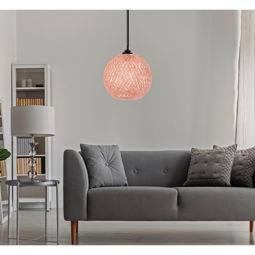 Люстра на тросе JUTE 1xE27/60W/230V розовая