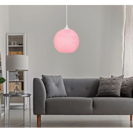 Люстра на тросе JUTE 1xE27/60W/230V розовая
