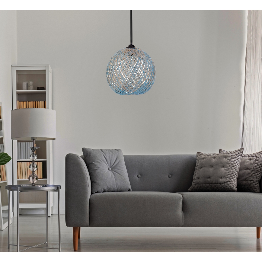 Люстра на тросе  JUTE 1xE27/60W/230V синяя