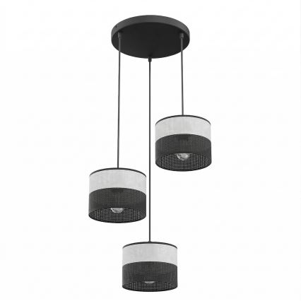 Люстра на тросе KARBON 3xE27/15W/230V черный/серый