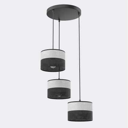 Люстра на тросе KARBON 3xE27/15W/230V черный/серый