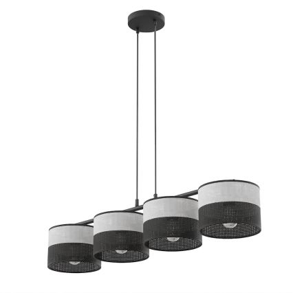 Люстра на тросе KARBON 4xE27/15W/230V чёрная/серая