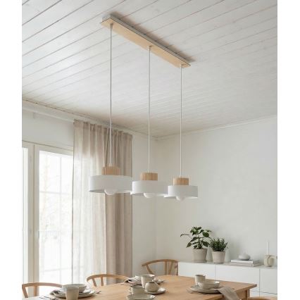 Lюстра на тросе KIVI 3xE27/15W/230V белая