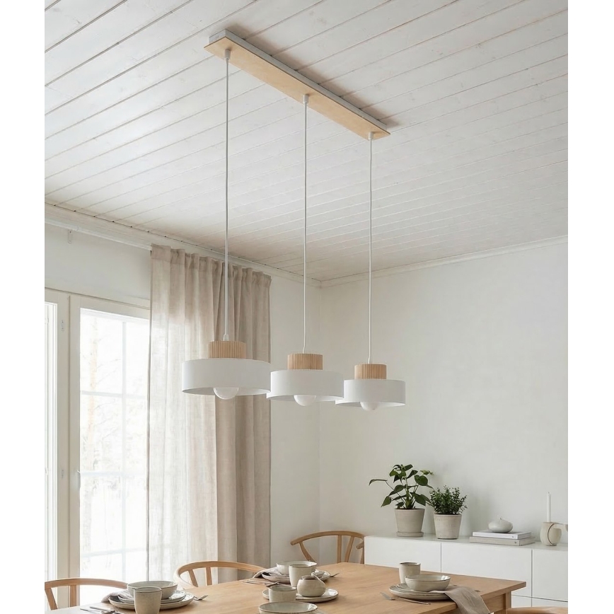 Lюстра на тросе KIVI 3xE27/15W/230V белая