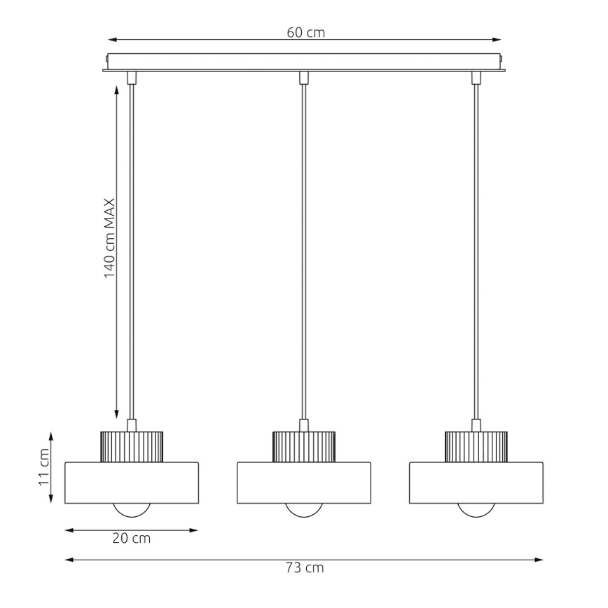 Lюстра на тросе KIVI 3xE27/15W/230V белая