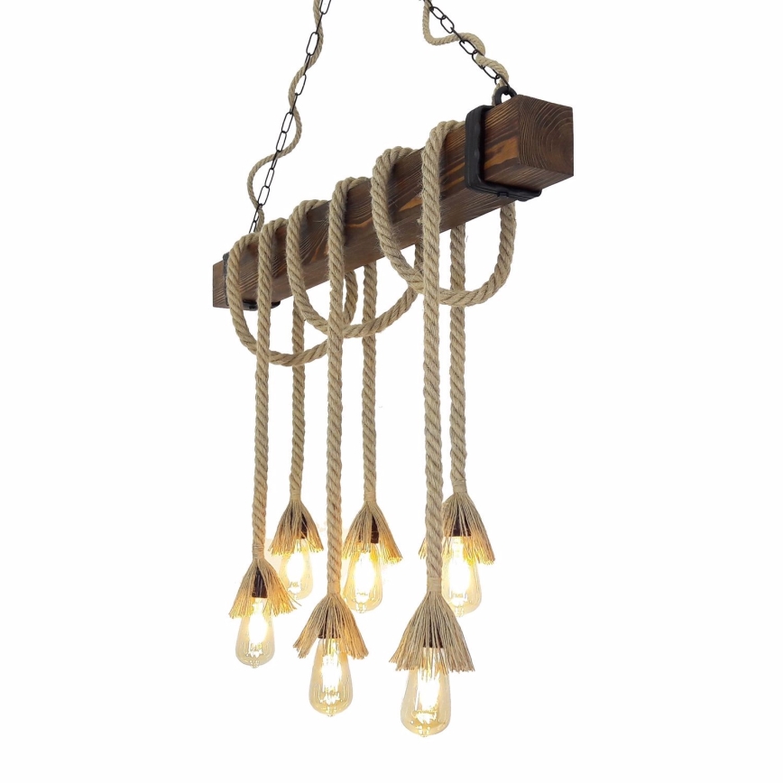 Люстра на тросе KUTUK 6xE27/40W/230V сосна