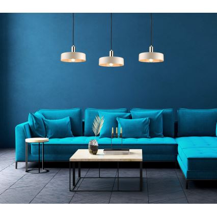 Люстра на тросе LATTE 3xE27/60W/230V бежевая/чёрная/золотая