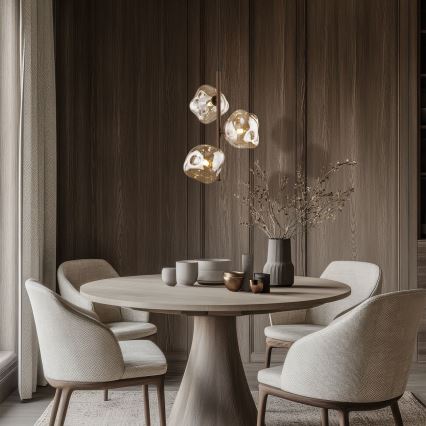 Люстра на тросе LAVA 3xG9/8W/230V бронзовая/дымчато-бежевая