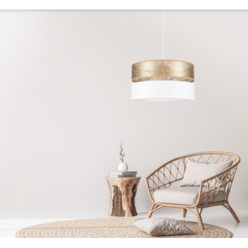 Люстра на тросе LIMA 1xE27/60W/230V белая/золотая