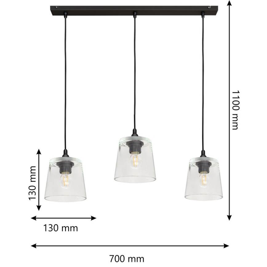 Люстра на тросе LUCEA 3xE27/15W/230V