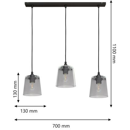 Люстра на тросе LUCEA 3xE27/15W/230V
