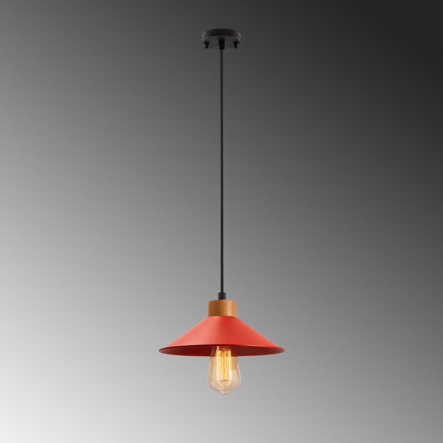 Люстра на тросе MANAVGAT 1xE27/40W/230V красный/коричневый