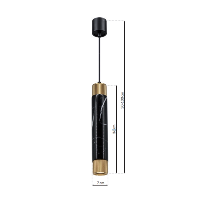 Люстра на тросе MARBLE 1xGU10/8W/230V черная/золотая