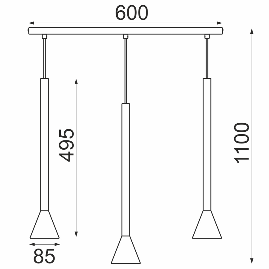 Люстра на тросе MAZZO 3xGU10/8W/230V бежевая