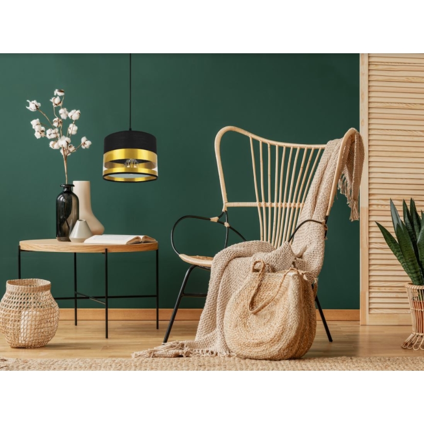 Люстра на тросе MILO 1xE27/60W/230V золотая/черная