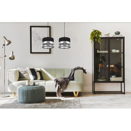 Люстра на тросе MILO 2xE27/60W/230V серебряная/черная