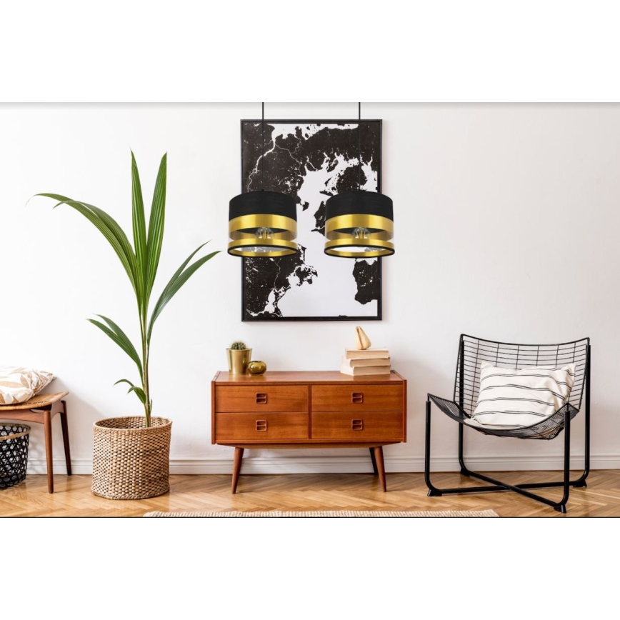 Люстра на тросе MILO 2xE27/60W/230V золотая/черная