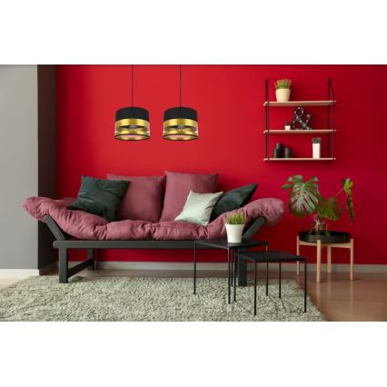 Люстра на тросе MILO 2xE27/60W/230V золотая/черная