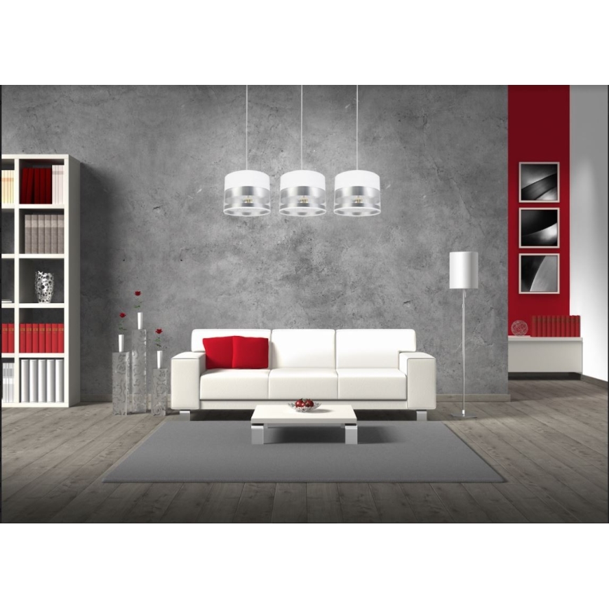 Люстра на тросе MILO 3xE27/60W/230V серебряная