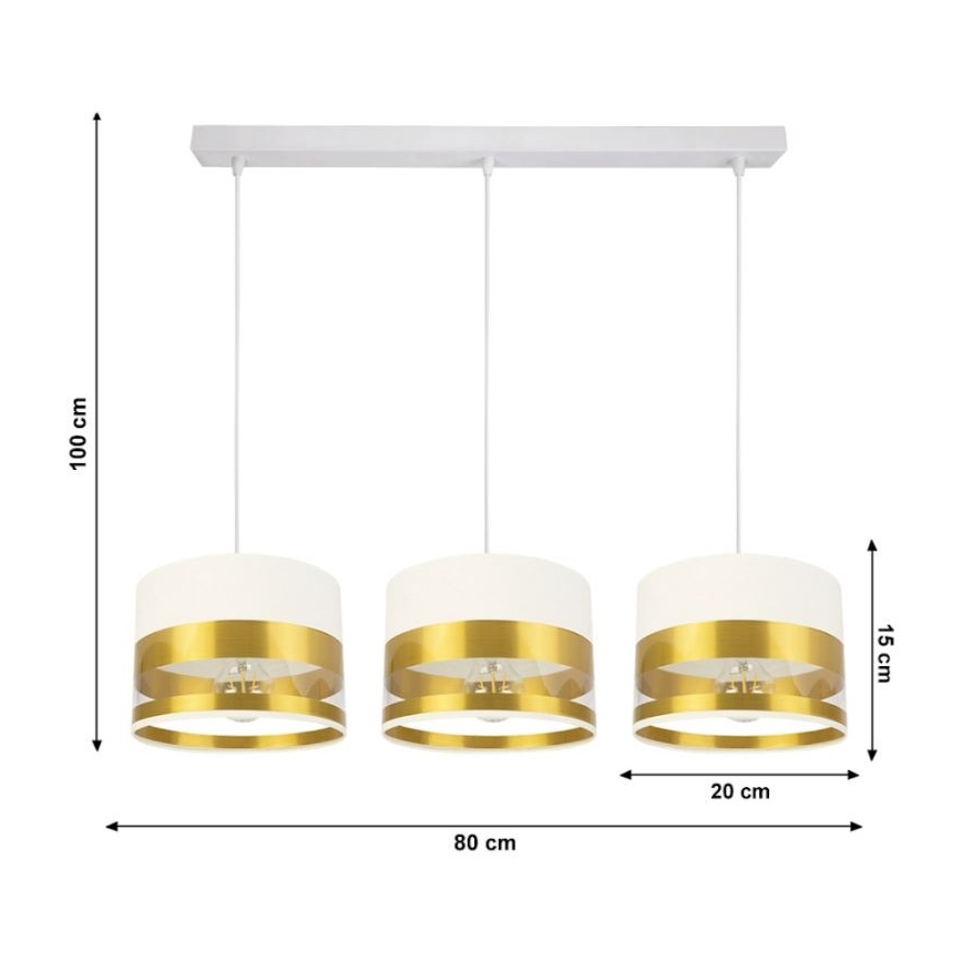 Люстра на тросе MILO 3xE27/60W/230V золотая