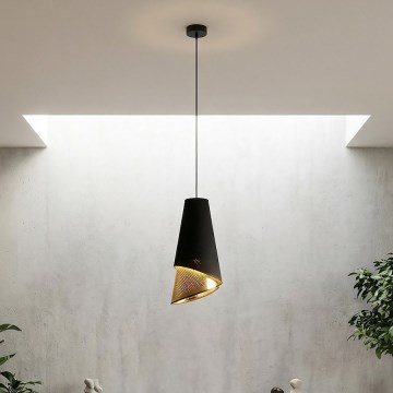 Люстра на тросе MODA 1xE27/15W/230V черный/золотой