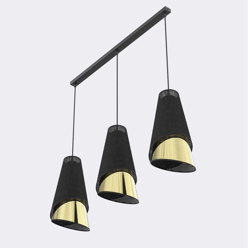 Люстра на тросе MODA 3xE27/15W/230V черная/золотая