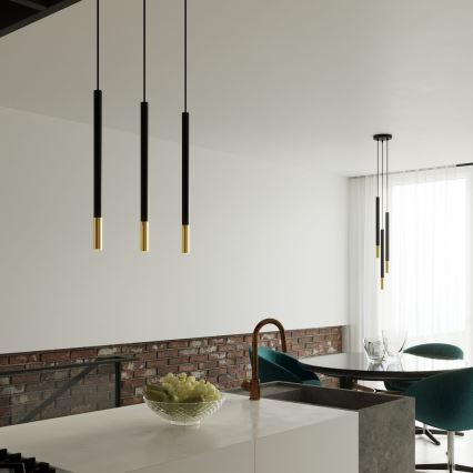 Люстра на тросе MOSAIC 3xG9/12W/230V черная/золотая