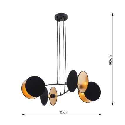 Люстра на тросе MOTIF 4xE27/10W/230V черная