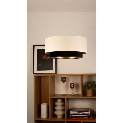 Люстра на тросе NATIA 1xE27/60W/230V, диаметр 45 см, белая/чёрная