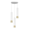 Люстра на тросе NEST 3xGU10/8W/230V белая/золотая, круглая