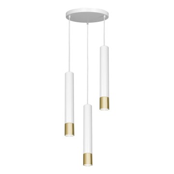 Люстра на тросе NEST 3xGU10/8W/230V белая/золотая, круглая