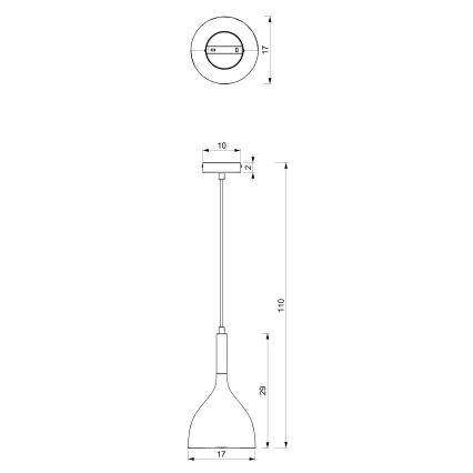Люстра на тросе NOAK 1xE27/15W/230V бордовая