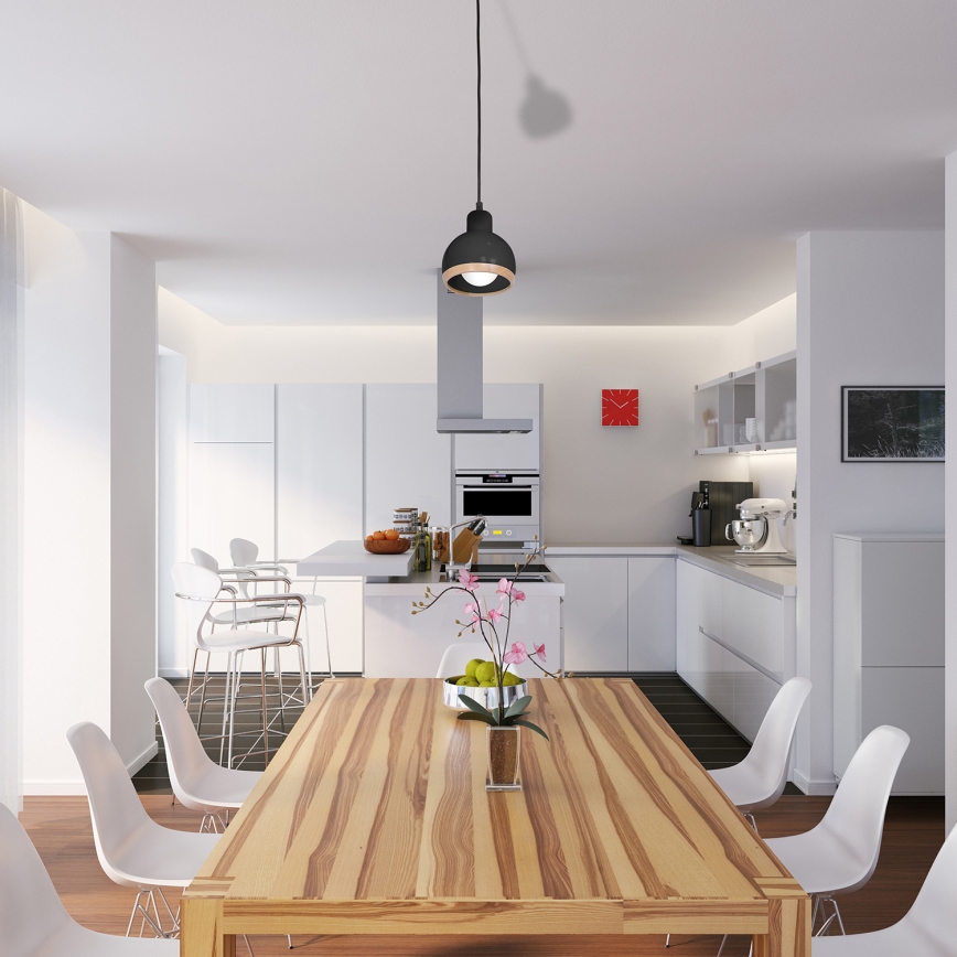 Люстра на тросе OVAL 1xE27/60W/230V черная