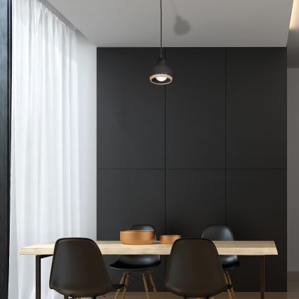 Люстра на тросе OVAL 1xE27/60W/230V черная