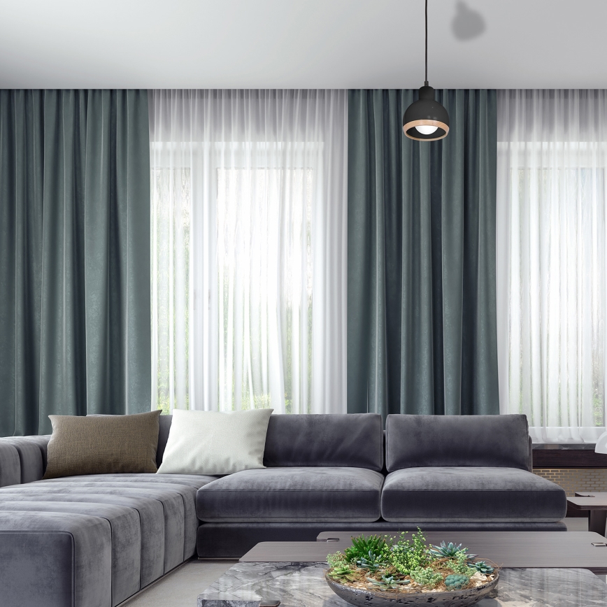 Люстра на тросе OVAL 1xE27/60W/230V черная