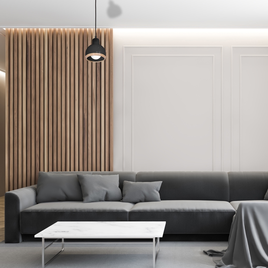 Люстра на тросе OVAL 1xE27/60W/230V черная