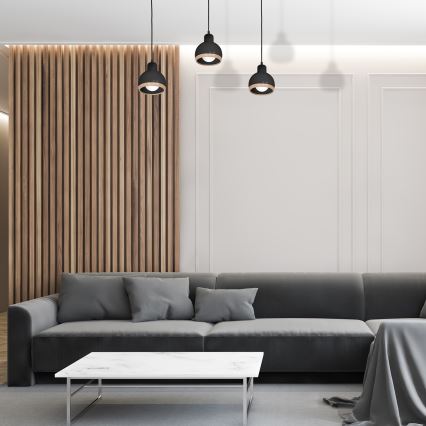 Люстра на тросе OVAL 3xE27/60W/230V черная